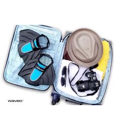 Waveo Swim Fins Βατραχοπέδιλα Ρυθμιζόμενα - Black/Blue Χρώμα (Μαύρο-Μπλε), Μέγεθος (32-39)