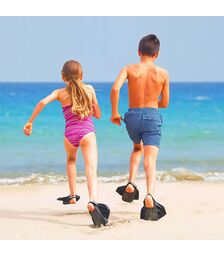 Waveo Swim Fins Βατραχοπέδιλα Ρυθμιζόμενα - Black/Blue Χρώμα (Μαύρο-Μπλε), Μέγεθος (32-39)