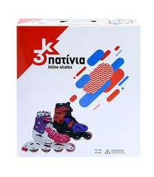 3K Αυξομειούμενα Πατίνια - Φούξια/Μωβ/Λευκό Χρώμα (Φούξια-Μωβ-Λευκό), Μέγεθος (31-34)