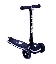 ΑΘΛΟΠΑΙΔΙΑ 3τροχο Πατίνι (Scooter) αναδιπλούμενο με φωτιζόμενη βάση και ροδάκια - Μαύρο