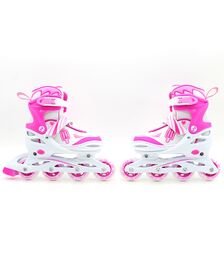 ΑΘΛΟΠΑΙΔΙΑ Αυξομειούμενα Inline/Roller Skates/Παγοπέδιλα, 3 σε 1, για Κορίτσια Χρώμα (Φούξια), Μέγεθος (38-41)