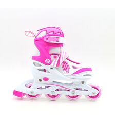 ΑΘΛΟΠΑΙΔΙΑ Αυξομειούμενα Inline/Roller Skates/Παγοπέδιλα, 3 σε 1, για Κορίτσια Χρώμα (Φούξια), Μέγεθος (38-41)