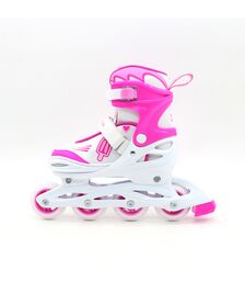 ΑΘΛΟΠΑΙΔΙΑ Αυξομειούμενα Inline/Roller Skates/Παγοπέδιλα, 3 σε 1, για Κορίτσια Χρώμα (Φούξια), Μέγεθος (38-41)