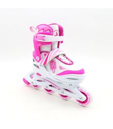 ΑΘΛΟΠΑΙΔΙΑ Αυξομειούμενα Inline/Roller Skates/Παγοπέδιλα, 3 σε 1, για Κορίτσια Χρώμα (Φούξια), Μέγεθος (34-37)