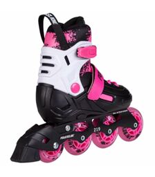 POWERSLIDE Khaan Magic Pink Αυξομειούμενα Πατίνια - Μαύρο/Λευκό/Ροζ Χρώμα (Μαύρο-Λευκό-Ροζ), Μέγεθος (27-30)