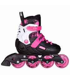 POWERSLIDE Khaan Magic Pink Αυξομειούμενα Πατίνια - Μαύρο/Λευκό/Ροζ Χρώμα (Μαύρο-Λευκό-Ροζ), Μέγεθος (35-38)