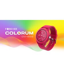Forever Smartwatch με παλμογράφο Colorum CW-300 xMagenta σε κόκκινο/μωβ χρώμα