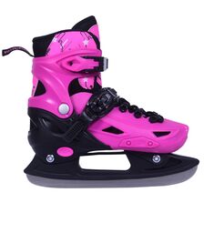 3K Αυξομειούμενα Πατίνια/Roller Skates/Παγοπέδιλα 3 σε 1 - Ροζ Χρώμα (Ροζ), Μέγεθος (31-34)
