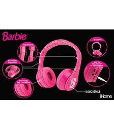 eKids Mattel Barbie Ασύρματα Ακουστικά με ασφαλή μέγιστη ένταση ήχου για παιδιά και εφήβους (MI-B52BE) (Ροζ)