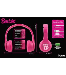 eKids Mattel Barbie Ασύρματα Ακουστικά με ασφαλή μέγιστη ένταση ήχου για παιδιά και εφήβους (MI-B52BE) (Ροζ)