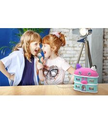 eKids Gabby's Dollhouse Sing-Along Boombox Karaoke & Μικρόφωνο για παιδιά με ενσωματωμένη μουσική, φωτισμό, Sound Effects (GA-115)  (Μωβ/Θαλασσί)