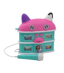 eKids Gabby's Dollhouse Sing-Along Boombox Karaoke & Μικρόφωνο για παιδιά με ενσωματωμένη μουσική, φωτισμό, Sound Effects (GA-115)  (Μωβ/Θαλασσί)