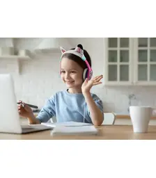 eKids Gabby's Dollhouse Ενσύρματα Ακουστικά με ασφαλή μέγιστη ένταση ήχου για παιδιά και εφήβους (GA-140) (Ροζ/Μωβ/Λευκό)