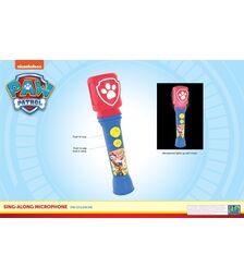 eKids Paw Patrol Ασύρματο Μικρόφωνο Karaoke για παιδιά με ενσωματωμένη μουσική, φωτισμό, Sound Effects (PW-070) (Κόκκινο/Μπλε/Κίτρινο)
