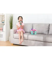 eKids Gabby's Dollhouse Sing-Along Boombox Karaoke & Μικρόφωνο για παιδιά με ενσωματωμένη μουσική, φωτισμό, Sound Effects (GA-115)  (Μωβ/Θαλασσί)