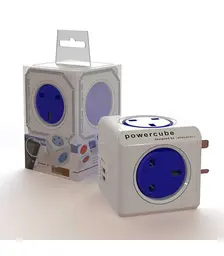 Allocacoc PowerCube Original 5 Outlets – UK With X2 Usb (Blue) - Πολύπριζο 5 θέσεων UK x 2 USB Μπλε - (7200BL/UKOUPC)