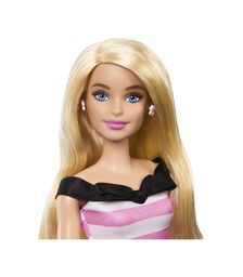 Mattel Barbie® 65th Anniversary - Blonde Doll with Pink Striped Dress (HTH66)