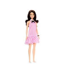 Mattel Barbie: Fashionistas #224 - Brown Hair with Pink Plaid Dress Doll (HRH21)