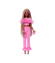 Mattel Barbie Fashionistas: Deluxe Style - Doll with Pink Braids and Dark Skin (HYV28)