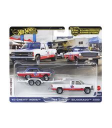 Mattel Hot Wheels: Premium Car Culture Team Transport - '63 Chevy Nova '88 Chevy Silverado 3500 VP Racing (HRV42)