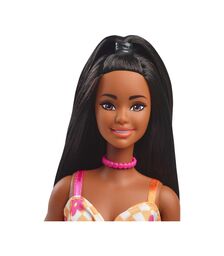 Mattel Barbie: Fashionistas #233 - Brown Hair with Orange Floral Dress Dark Skin Doll (HYT91)