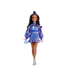 Mattel Barbie: Deluxe Style - Metallic Blue Dress with Brown Hair Doll (JFP42)