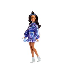 Mattel Barbie: Deluxe Style - Metallic Blue Dress with Brown Hair Doll (JFP42)