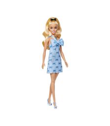 Mattel Barbie: Barbie Fashionistas Wavy Blonde Ponytail Wearing Blue Bow (HYT93)
