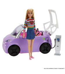 Mattel Barbie: Electric Vehicle with Charging Station And Plug (HJV36)