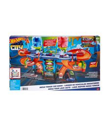 Mattel Hot Wheels City: Mega Tower Car Wash Color Shifters Playset (HDP05)