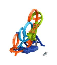 Mattel Hot Wheels: Stunt Tracks - 4-Loop Crash-Out Track Set (HXR70)