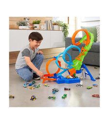 Mattel Hot Wheels: Stunt Tracks - 4-Loop Crash-Out Track Set (HXR70)