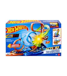 Mattel Hot Wheels: Stunt Tracks - 4-Loop Crash-Out Track Set (HXR70)