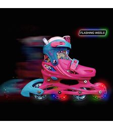PLY Flash girl Αυξομειούμενα Πατίνια - Φούξια/Γαλάζιο Χρώμα (Φούξια-Γαλάζιο), Μέγεθος (30-33)