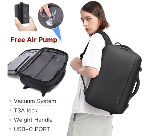 Bange Μαύρο Σακίδιο Πλάτης Vacuum Tsa Lock με ζυγαριά 36L 1909-8  Laptop 17,3”
