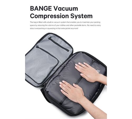 Bange Μαύρο Σακίδιο Πλάτης Vacuum Tsa Lock με ζυγαριά 36L 1909-8  Laptop 17,3”