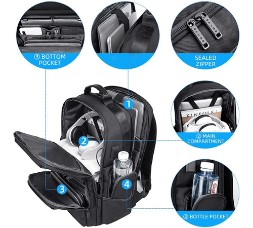 Bange Μαύρο Σακίδιο πλάτης 35LT Laptop 15,6” Weekender Hand-On Bagage 2603