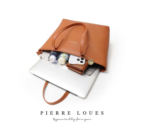 Pierre Loues® Τσάντα Τσάντα Ώμου Shopper 14LT 914-62 Καφέ