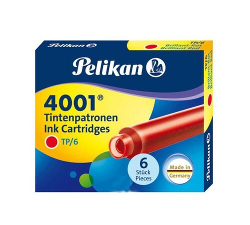 PELIKAN 4001 ΑΜΠΟΥΛΕΣ ΓΙΑ ΠΕΝΑ TP/6 ΚΟΚΚΙΝΟ