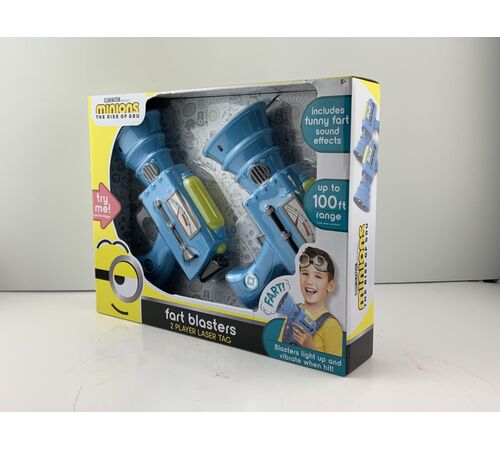 eKids Minions Σετ 2 Laser Tag Blasters για παιδιά & ενήλικες με φωτισμό και δόνηση με εμβέλεια 30 μέτρων (MS-174) (Κίτρινο/Μαύρο/Μπλε)