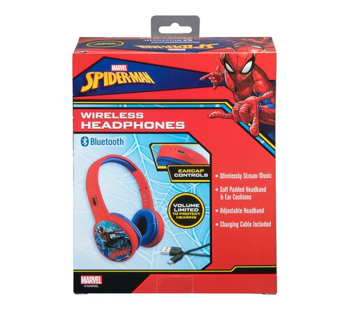 eKids Spiderman Ασύρματα Ακουστικά με ασφαλή μέγιστη ένταση ήχου για παιδιά και εφήβους (SM-B36VM) (Κόκκινο/Μπλε)