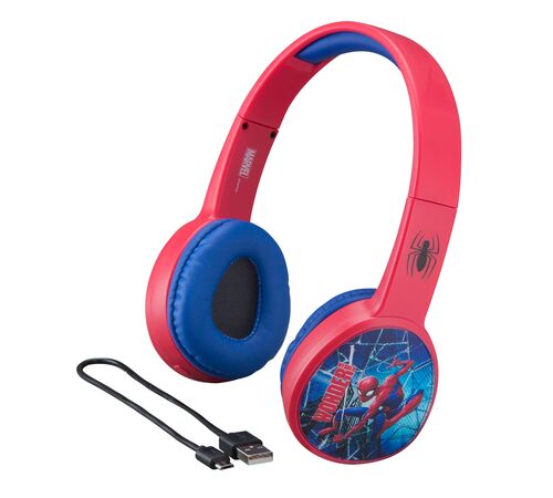 eKids Spiderman Ασύρματα Ακουστικά με ασφαλή μέγιστη ένταση ήχου για παιδιά και εφήβους (SM-B36VM) (Κόκκινο/Μπλε)