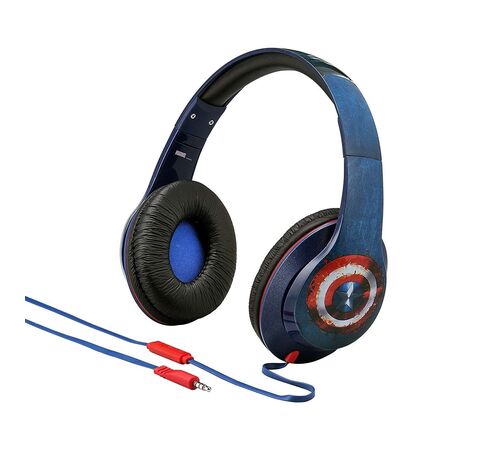 eKids Captain America Civil War Ενσύρματα Ακουστικά με ασφαλή μέγιστη ένταση ήχου για παιδιά και εφήβους και ενσωματωμένο μικρόφωνο (VI-M40CW) (Μπλε/Κόκκινο)