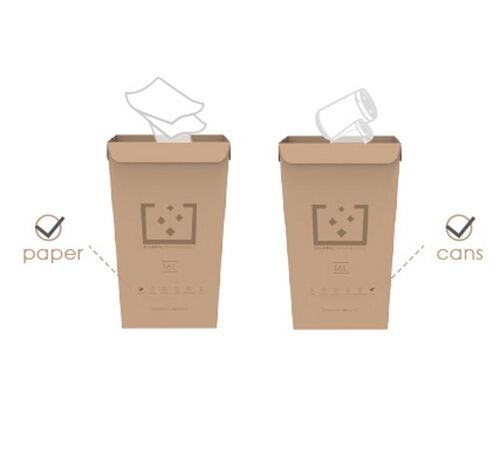 Designnest TrashBin |Throwaway| 1.5L Χαριτωμένος κάδος απορριμμάτων γραφείου από χαρτόνι (σετ 5 τεμαχίων)