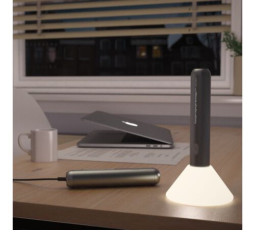 Designnest® FlashLight |NightLight Recharge| Επαναφορτιζόμενος Φακός LED (Silver - Cool White 6500K)