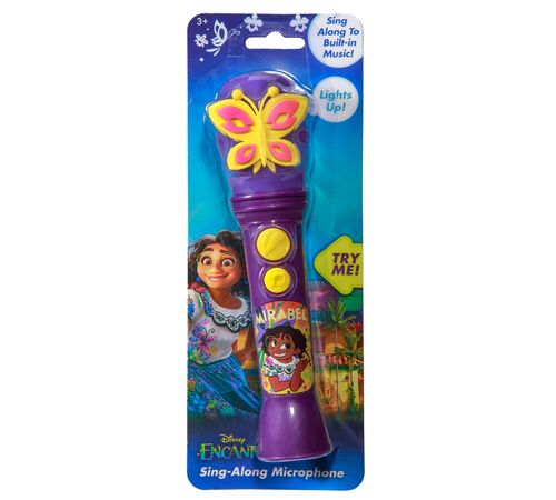 eKids Encanto Ασύρματο Μικρόφωνο Karaoke για παιδιά με ενσωματωμένη μουσική, φωτισμό, Sound Effects (EN-070) (Μωβ/Ροζ)