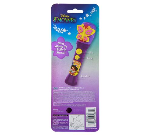 eKids Encanto Ασύρματο Μικρόφωνο Karaoke για παιδιά με ενσωματωμένη μουσική, φωτισμό, Sound Effects (EN-070) (Μωβ/Ροζ)