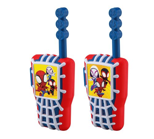 eKids Spiderman Walkie Talkies για παιδιά & ενήλικες με ενσωματωμένο μεγάφωνο και εμβέλεια 150 μέτρων (SA-207) (Μπλε/Κόκκινο)