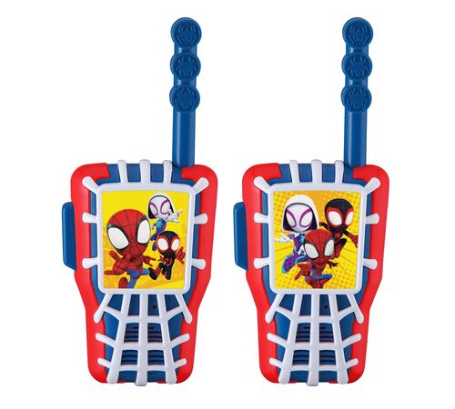 eKids Spiderman Walkie Talkies για παιδιά & ενήλικες με ενσωματωμένο μεγάφωνο και εμβέλεια 150 μέτρων (SA-207) (Μπλε/Κόκκινο)