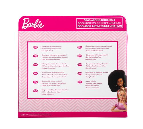 eKids Barbie Boombox Karaoke & Ενσύρματο Μικρόφωνο για παιδιά με ενσωματωμένη μουσική, φωτισμό, Sound Effects (BE-115) (Μωβ/Λευκό)